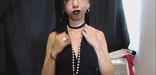  Petite Goth Girl with Hairy Armpits Jiggles and Bounces Tits Everywhere, Big Nipples